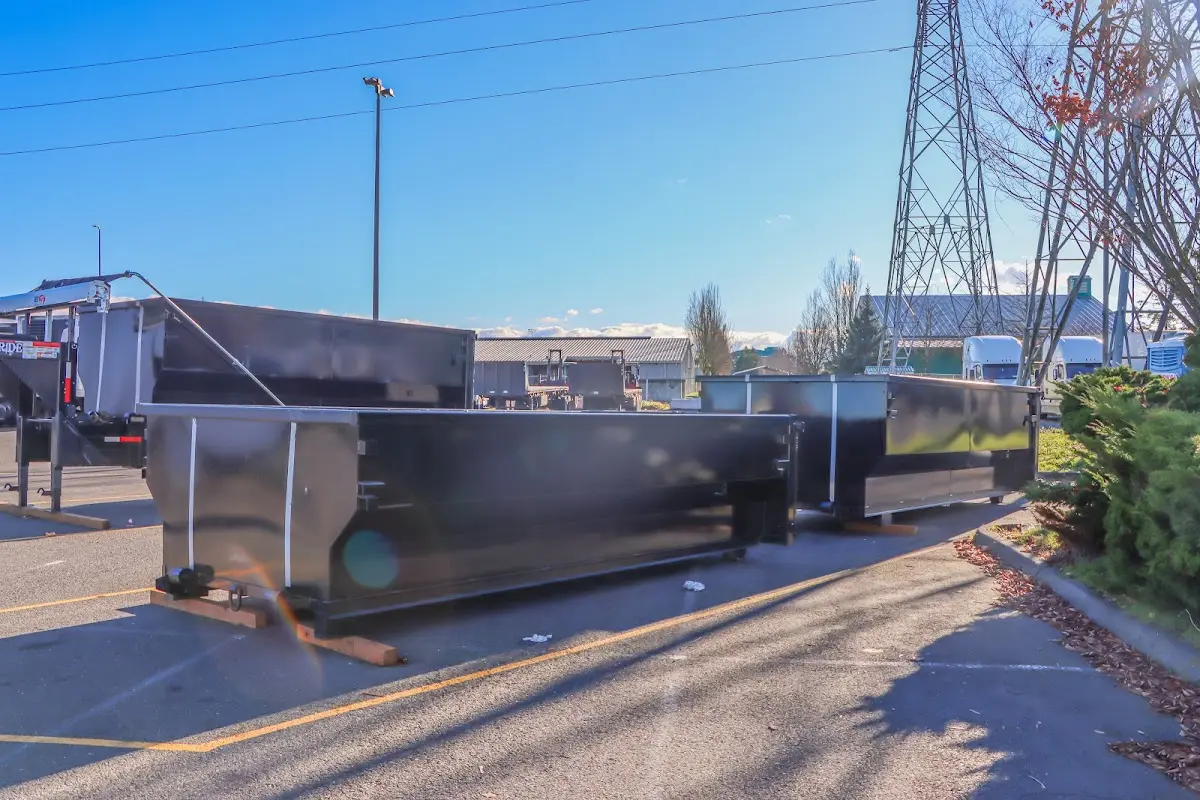 Roll-off dumpster ready for waste disposal at job site for 30 Yard Dumpster Rental in Waterford